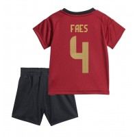 Camisa de time de futebol Bélgica Wout Faes #4 Replicas 1º Equipamento Infantil Europeu 2024 Manga Curta (+ Calças curtas)